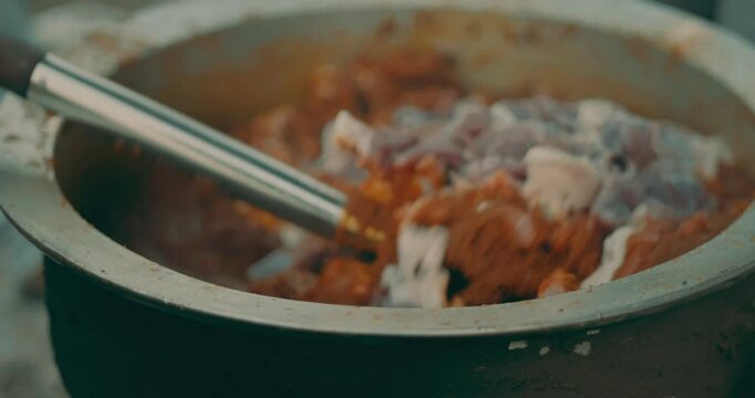 Mutton saoji recipe in a pot and in a handi