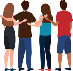 Happy black people illustration