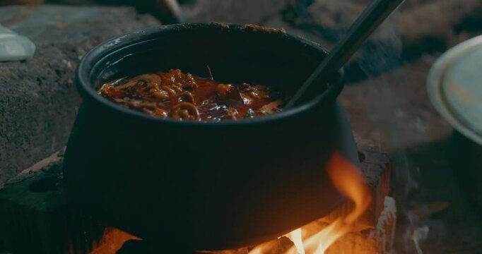 Mutton saoji recipe in a pot and in a handi
