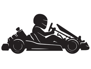 GO CART RACING SILHOUETTE