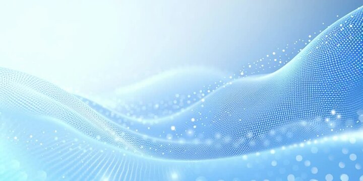 Abstract blue and white background with wavy lines and dots, a light blue and soft sky-blue gradient, a white background, white space in the center of the screen Generative AI