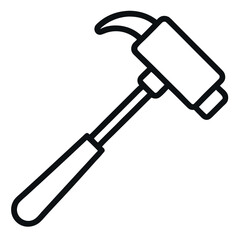Simple Reflex Hammer with Clean Outline – Neurology and Medical Examination Icon in Minimal Vector Style