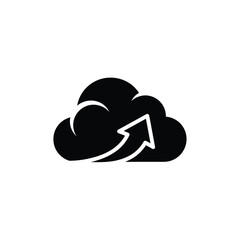 A black cloud icon with an upward arrow, signifying cloud storage or data upload.