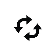 Two curved arrows pointing in opposite directions, forming a circular motion.