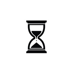 Simple black silhouette of an hourglass, representing the passage of time.