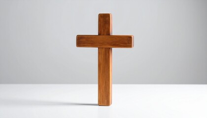 wooden cross on a white background