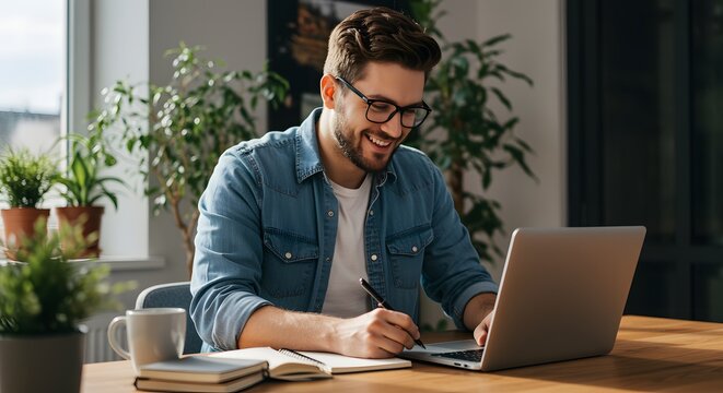 businessman working on laptop