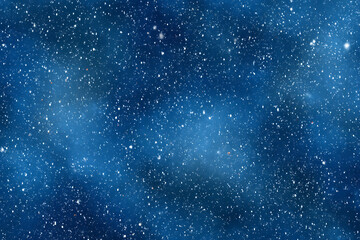 Obraz premium Dark Blue Night Sky Background with Numerous Small White Stars and Subtle Nebulae Effects Seamless Texture for Winter Holiday Designs