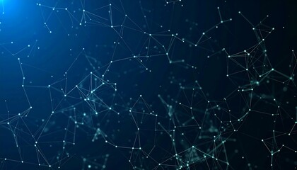 Abstract network of interconnected points and lines. A complex, dynamic web of connections