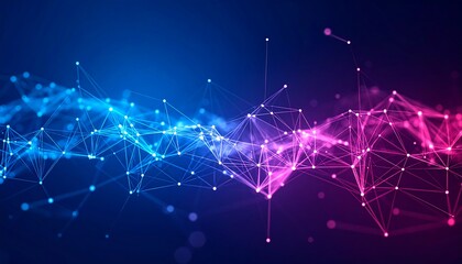 Abstract digital network graphic.  Dynamic, glowing lines