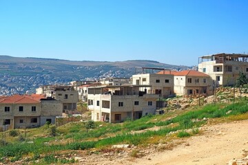 Obraz premium Mountains: New homes being built