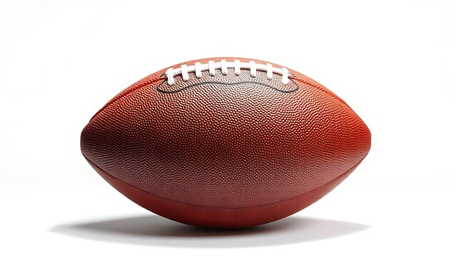 American Football Isolated on White Background with Crisp Shadows