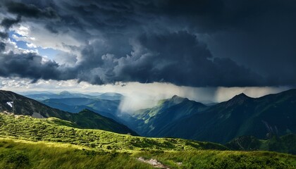 stormy weather over a mountain range