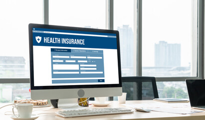 Health insurance web site modish registration system for easy form filling