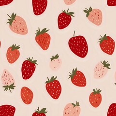 Strawberry Illustration Seamless Design