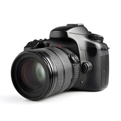 A professional camera with a large lens and a sleek design. This camera captures the essence of moments