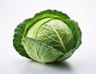 Fototapeta premium a single cabbage isolated on a white background