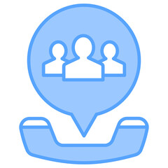 Man Using Laptop Blue Icon