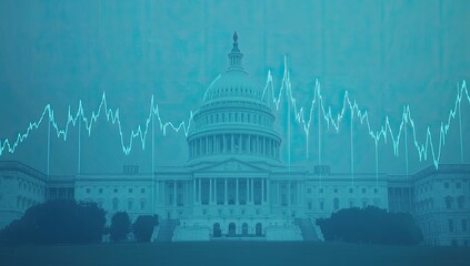 Capitol Building with financial data overlay