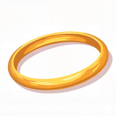 Gold wedding ring on white background  