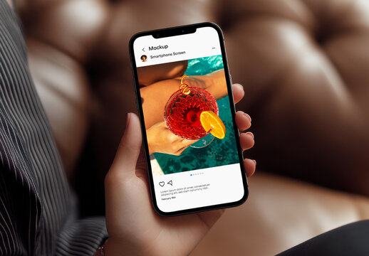 Smartphone Screen Mockup in Hand 