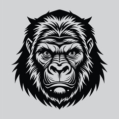 Dynamic Orangutan Head Illustration
