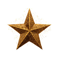 Fototapeta premium A gold star with glitter on it