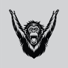 Happy Orangutan Arms Raised Design
