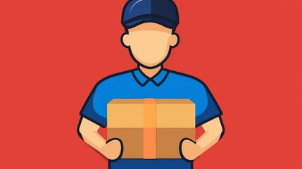 Delivery person holding a package