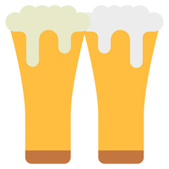 Obraz premium Ale Glass flat color icon, mini illustration for relaxation, party, pubs and bars UI, UX kit, app and web development, digital or print.