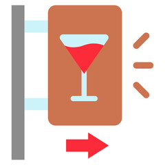 Neon Light flat color icon, mini illustration for relaxation, party, pubs and bars UI, UX kit, app and web development, digital or print.