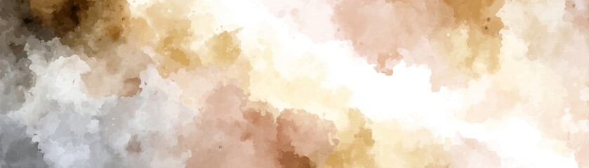 Soft watercolor splashes in neutral earthy tones with white space.