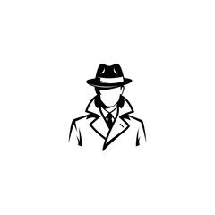 Detective icon logo flat vector design