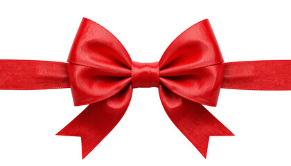 Fototapeta premium red ribbon bow isolated 