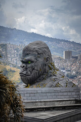 gorilla statue in front of the palace