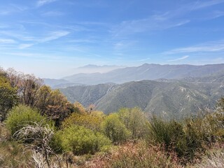 On top of the world with blue sky