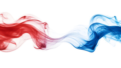 A red and blue wave with a white background