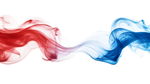 A red and blue wave with a white background