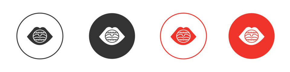 Tonsillitis icon pictogram in solid version.