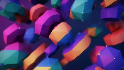 Abstract colorful 3D art background with geometric shapes. Memphis style - Powered by Adobe