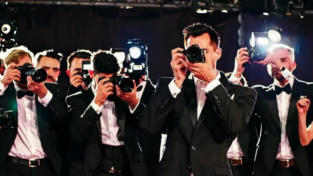 Capturing the spotlight: photographers in action at a glamorous event