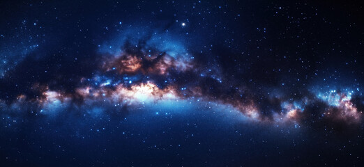 Fototapeta premium Stunning view of a vibrant galaxy filled with stars and cosmic dust.