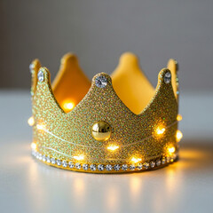 Birthday crown with glitter and small lights