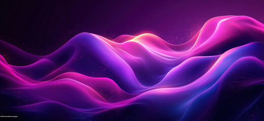 Obraz premium Colorful abstract waves in vibrant purple and pink tones with glowing highlights.