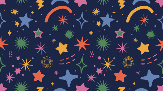 Colorful star pattern vector background design for festive and space themes use