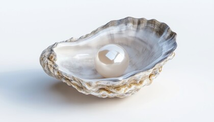 Solitary Pearl Encased Within A Protective Oyster Shell, Symbolizing Beauty And Elegance In Nature'S Intriguing Creations. A Precious Gem Waiting To Be Discovered.