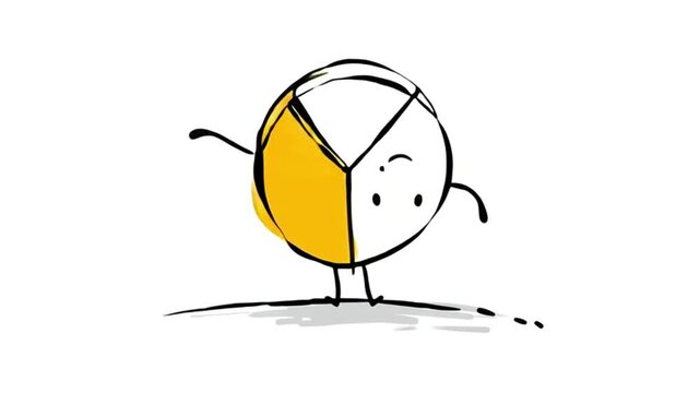 Happy Pie Chart Character Presentation Animation