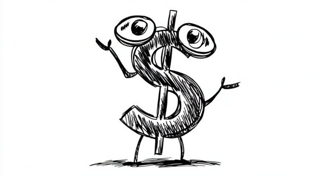 Animated Dollar Sign Person Illustration Greeting