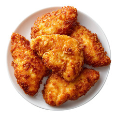 fried chicken on plate isolated