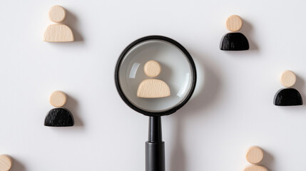human resource management concept featuring a magnifying glass